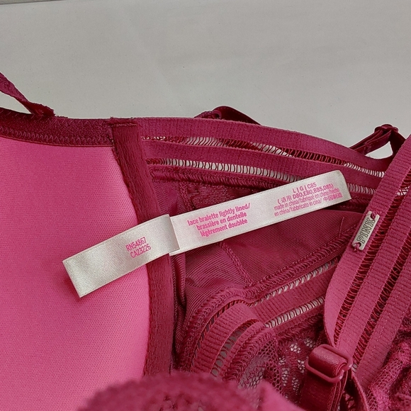VICTORIA'S SECRET 'PINK' LACE PLUNGE FRONT FOAM CUP FULL~COVERAGE BRA/ BRALETT - Picture 7 of 16